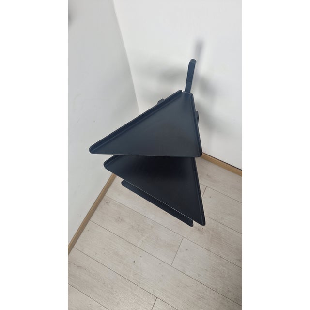 Wood 1980s Design Corner Unit, Trio Model, Black Lacquered Wood, by Achille Castiglioni for Interflex For Sale - Image 7 of 11