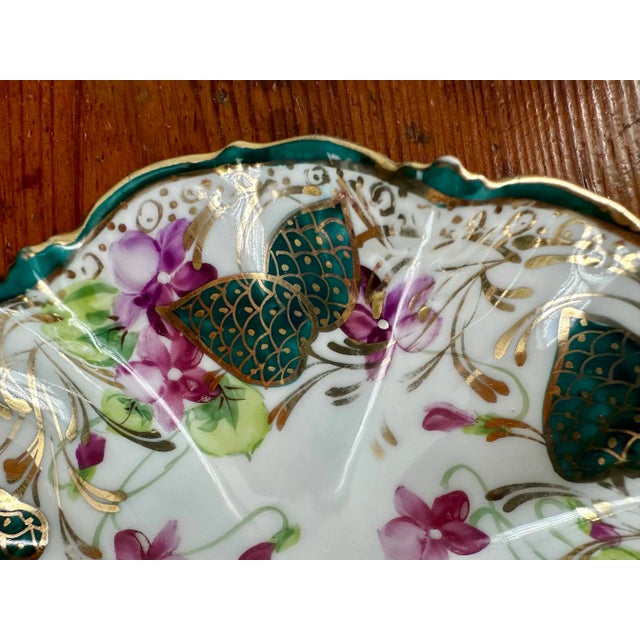 English Vintage Hand Painted Trinket Dish For Sale - Image 3 of 10