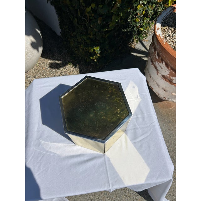 Metal Vintage Brass and Chrome 7 Inch Riser as Found For Sale - Image 7 of 7