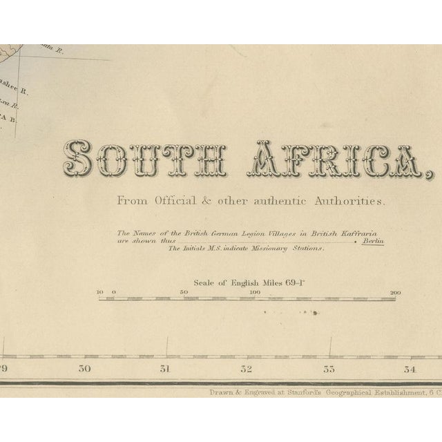 Antique Map of South Africa with the Peninsula of the Cape Inset, 1860 For Sale - Image 4 of 8