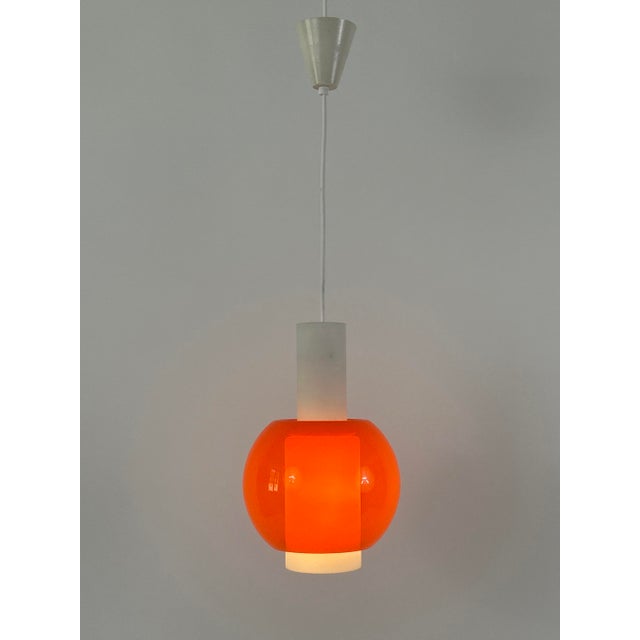Mid-Century Pendant Lamp in Metal and Opaline Glass from Bünte & Remmler, Germany, 1960s For Sale - Image 14 of 18