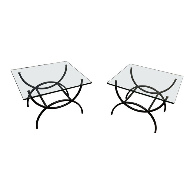 Black Lacquered Side Tables. French Work. Circa 1950 - a Pair For Sale