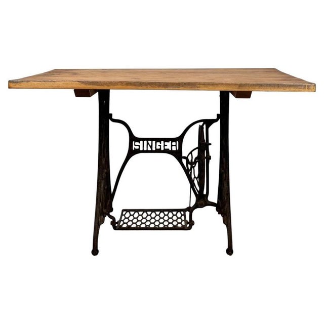 Brown Vintage English Cast Iron Table, 1900s For Sale - Image 8 of 12