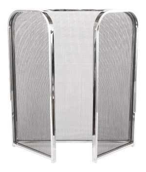 Late 20th Century Silvered Framed / Mesh Interior Fire Place Screen