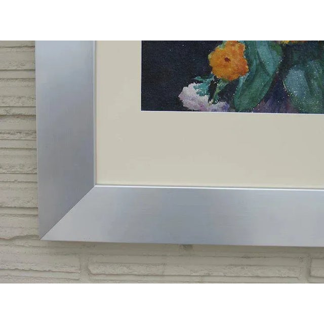 Mid 20th Century Floral Still Life Watercolor Painting by Violetta D. Prentiss Lingan, Framed For Sale - Image 11 of 13