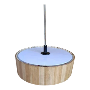 1960's Faux Bamboo Drum Pendant Lamp