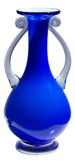 Postmodern Kobalt Blue Handle Vase, 1990s