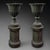 Black Cast Iron Medici Vases on Art Deco Columns, 1930s, Set of 2 For Sale - Image 8 of 8