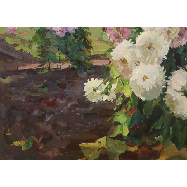 Floral Still Life Painting, Vintage Art, 1970 Oil on Canvas For Sale - Image 4 of 6