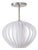 Bloom Semi Flush Mount - Modern White Satin Steel Shade, Satin Nickel Finish, Dimmable For Sale