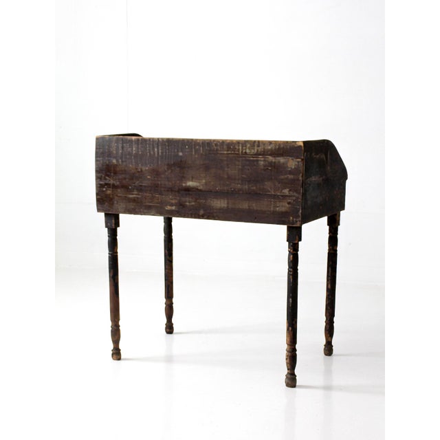 Antique Primitive Painted Wood Writing Desk With Cubbies For Sale - Image 15 of 18