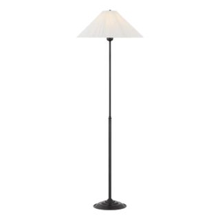 Amber Lewis by Visual Comfort Signature Soren 53" Floor Lamp in Bronze with Silk Pleated Shade For Sale