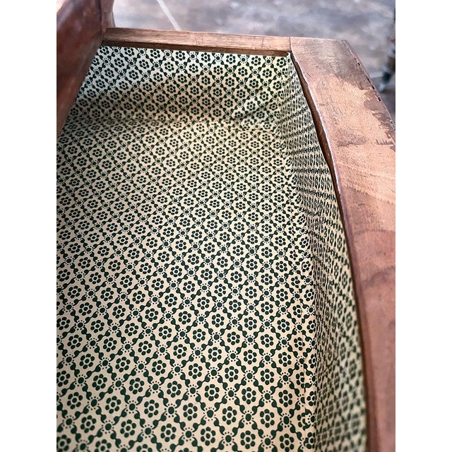 Brown Walnut Pedestal Rounded Dining Table For Sale - Image 8 of 8