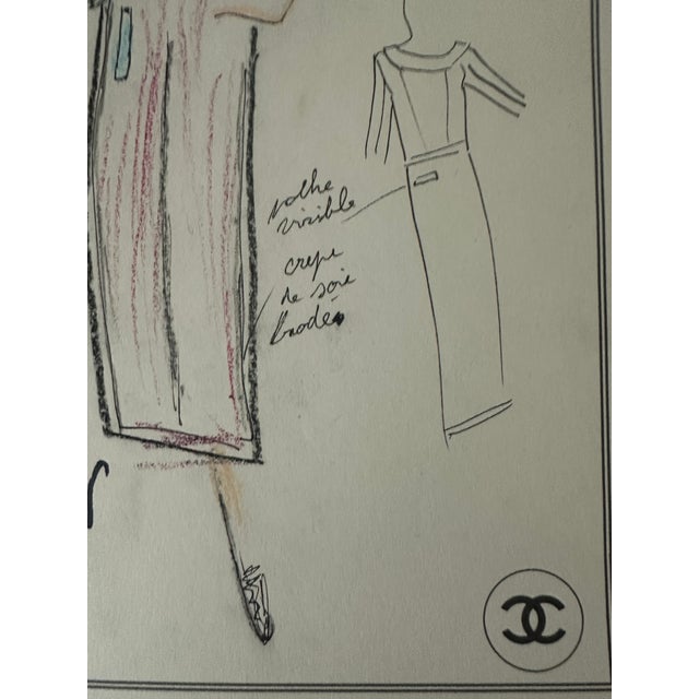 Contemporary Late 20th Century Original Drawing by Karl Lagerfeld – Fashion Design For Sale - Image 3 of 6