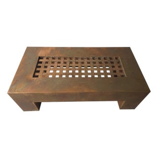 Bespoke Patinated Copper Coffee Table For Sale