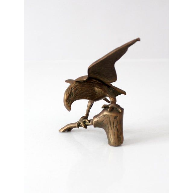 Mid-Century Modern Mid-Century Brass Eagle Sculpture For Sale - Image 3 of 10