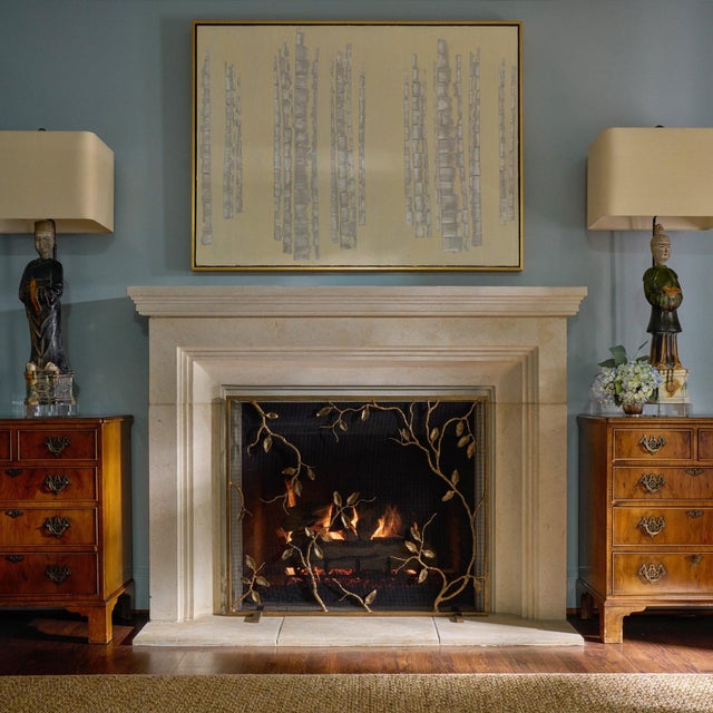 Aged Silver Lennox Fireplace Screen Glass For Sale - Image 9 of 10