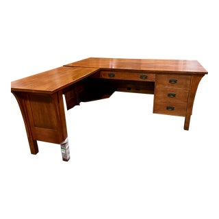 Stickley Mission Executive Desk With Extension For Sale