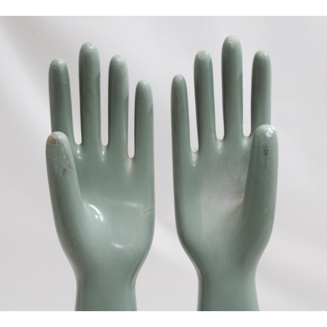 Wood Glove Mold Hand Form For Sale - Image 7 of 14