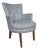 Light Blue Embroidered Mid Century Style Accent Chair For Sale