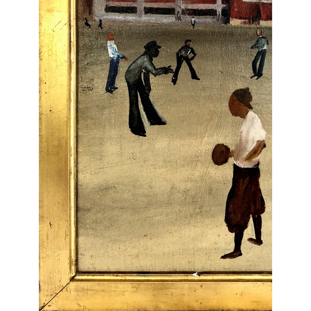 Mid 20th Century Oil on Board Painting of a Casual Ball Game, Attributed to Allan Rohan Crite (1910-2007) For Sale - Image 5 of 9