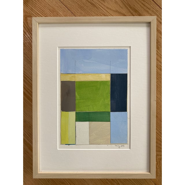 "Lake Series" Bryan Young Abstract Landscape Collage on Paper | Chairish