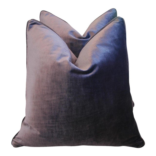 Custom Eggplant Purple Velvet Pillows a Pair Chairish
