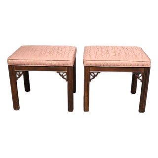 Ethan Allen Chinoiserie Footstools – Pair For Sale