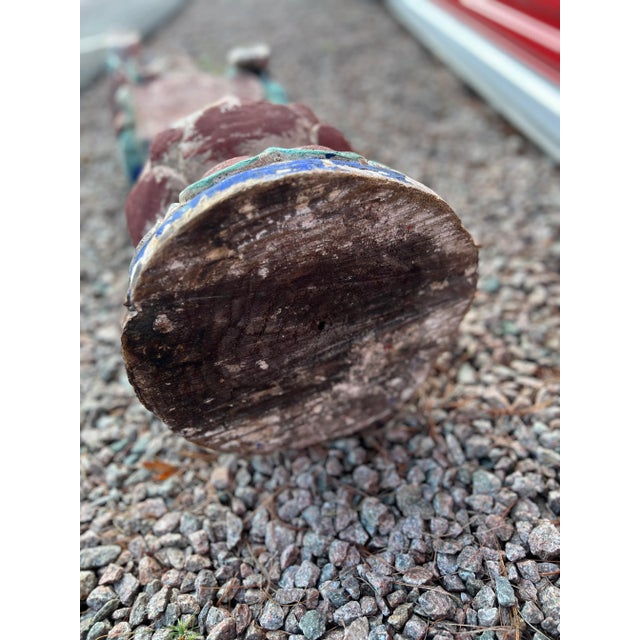 Antique Chinese Polychrome Decorated & Carved Wood Buddha For Sale - Image 9 of 12