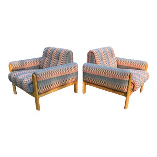 Vintage Scandinavian Teak Framed Club Chairs - a Pair For Sale