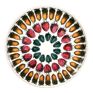Piero Fornasetti Ceramic Plate With Giostra Di Frutta Pattern, Number 5 in Series