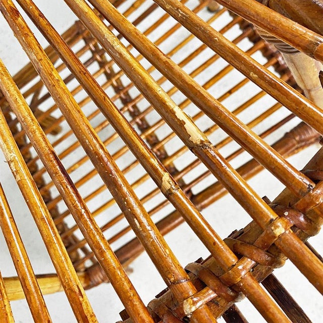 Mid-Century Italian Oval Outdoor Rattan Coffee Table, 1960s For Sale - Image 13 of 14