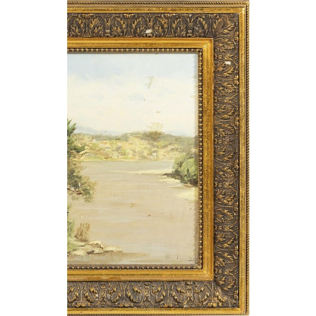 River Landscape, Oil Painting on Platex For Sale - Image 3 of 8
