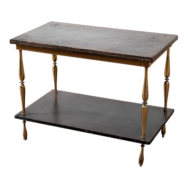 1940s Vintage Leather Top Table Chairish