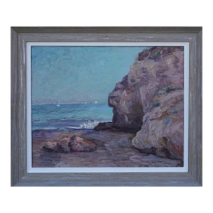 Sailing Near Santa Barbara, Mid Century Coastal Seascape With Sailboats by John Dominque