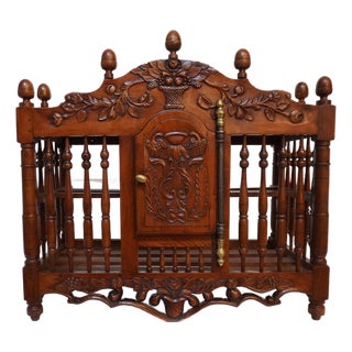 Antique Cherry Carved Provençal Bread Pannetière Shelf For Sale