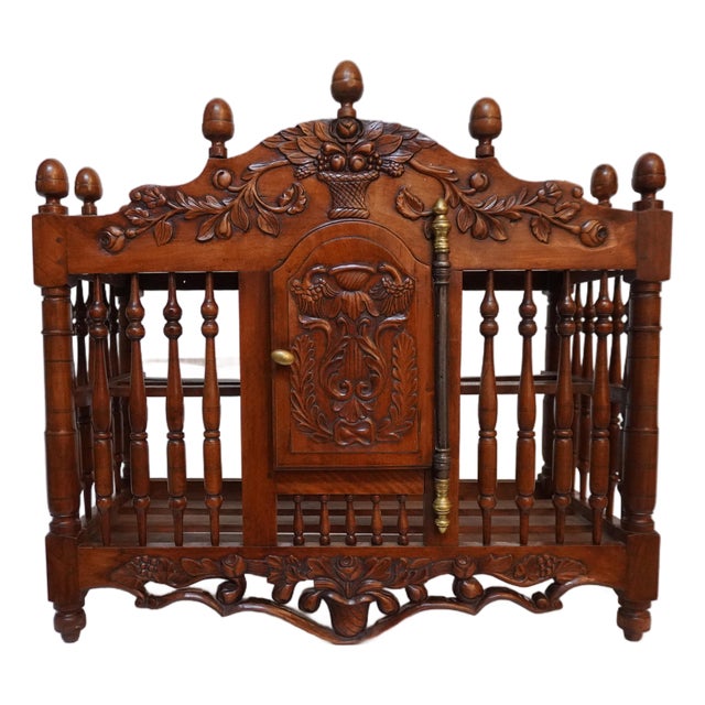 Antique Cherry Carved Provençal Bread Pannetière Shelf For Sale