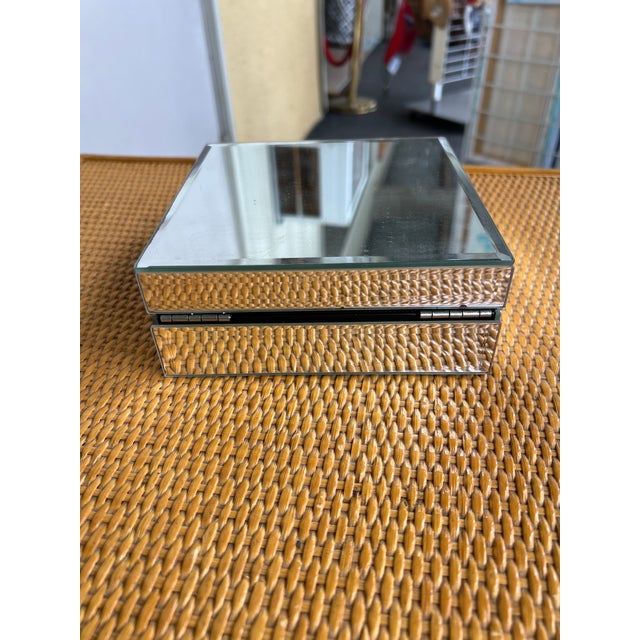 Silver Vintage Mirrored Box Jewelry Box For Sale - Image 8 of 10