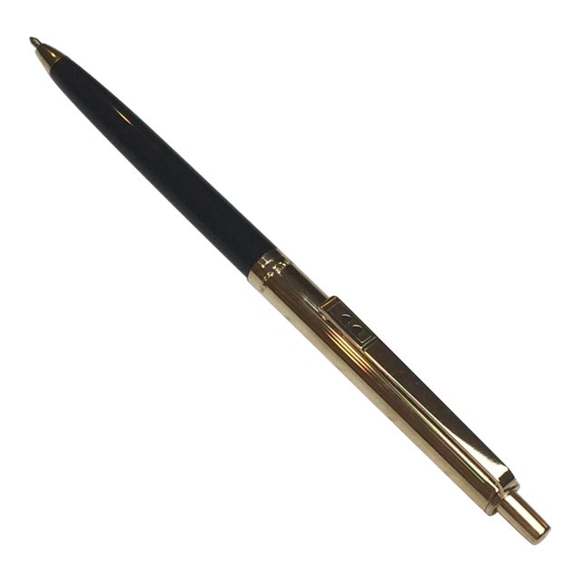 Vintage "Paper Mate" Black and Goldtone Pen For Sale