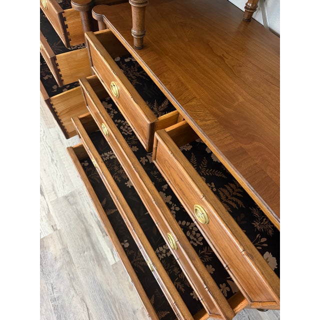 Professionally Restored Mid-Century National Mount Airy Faux Bamboo Bedroom Set - 4 Pieces For Sale - Image 14 of 17