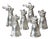 Late 20th Century Set of Six Pewter Stirrup Cups by Forst, Italy For Sale