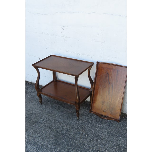 Two Tiers Bar Server Tea Coffee Cart With Removable Tray 6283 For Sale - Image 17 of 18