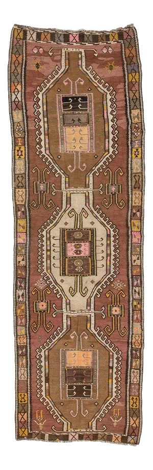Handwoven Vintage Turkish Kars Kilim Rug