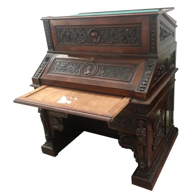 Wood Italian Wooden Desk, 1820s For Sale - Image 7 of 11