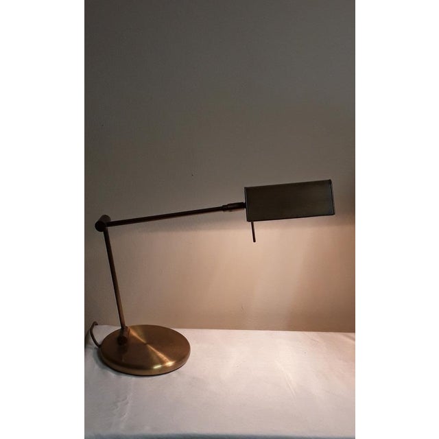Vintage German Table Lamp with a Gold-Colored Adjustable Frame from Sölken Lights, 1970s For Sale - Image 3 of 8
