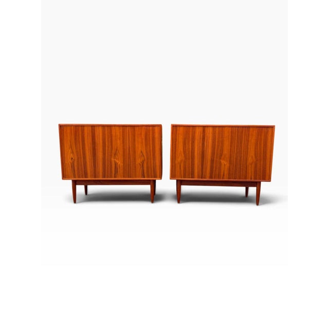Pair of Danish Teak Four-Drawer Dressers | Arne Vodder | Sculpted Pulls & Finished Backs | C. 1960s, Attributed For Sale - Image 10 of 18