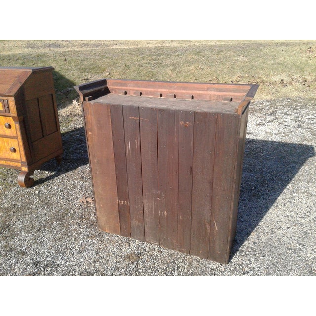 1850s Antique 2 Piece Cherry Curly Maple Slant Front Secretary Desk With Bookcase Top For Sale - Image 18 of 18