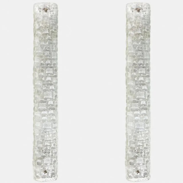 White Clear Bubbled Glass Wall Lights from Hillebrand, 1960s, Set of 2 For Sale - Image 11 of 13