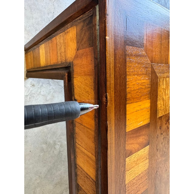 Vintage Burl Wood Inlay Square Coffee Table by j.p. Designs For Sale - Image 11 of 12