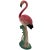 Mid-century pink and green long-legged "The Stroller" flamingo ceramic figurine. The statue detailed a pink flamingo with...